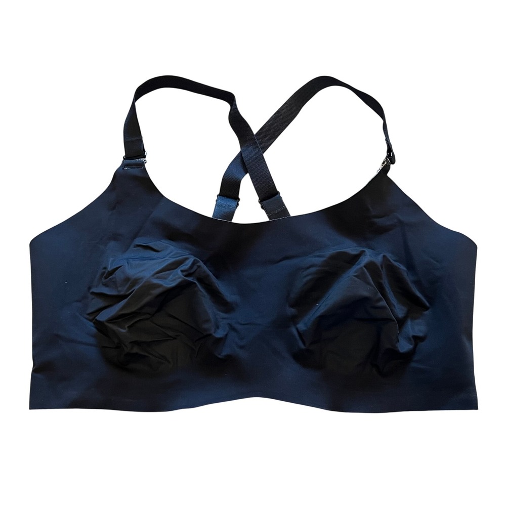 Knix by Knixwear Black Seamless Adjustable Strap Sports Bra Size 6